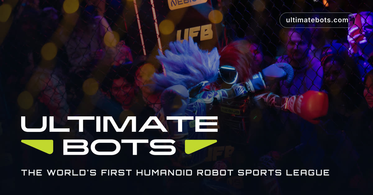 A gloved humanoid robot in the UFB cage